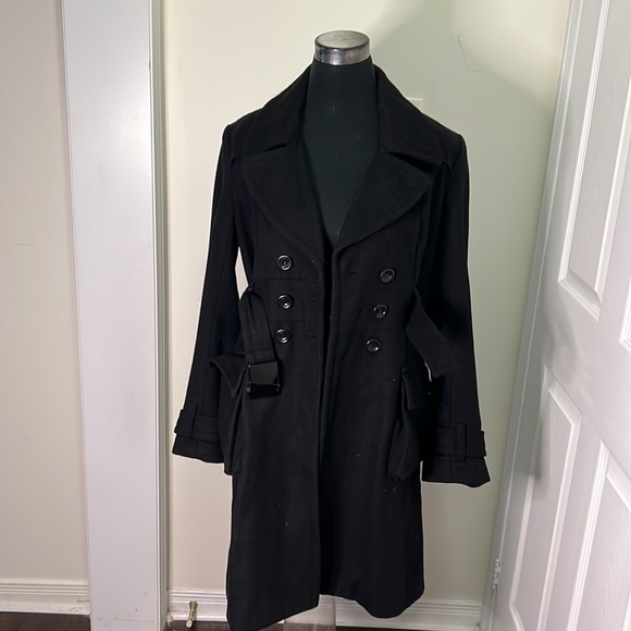 French Connection 80% Wool Outerwear Trench Belted Coat Size 8 - Picture 4 of 11